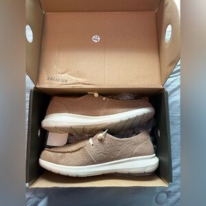 Ariat Tan Embossed Slip-On Shoes